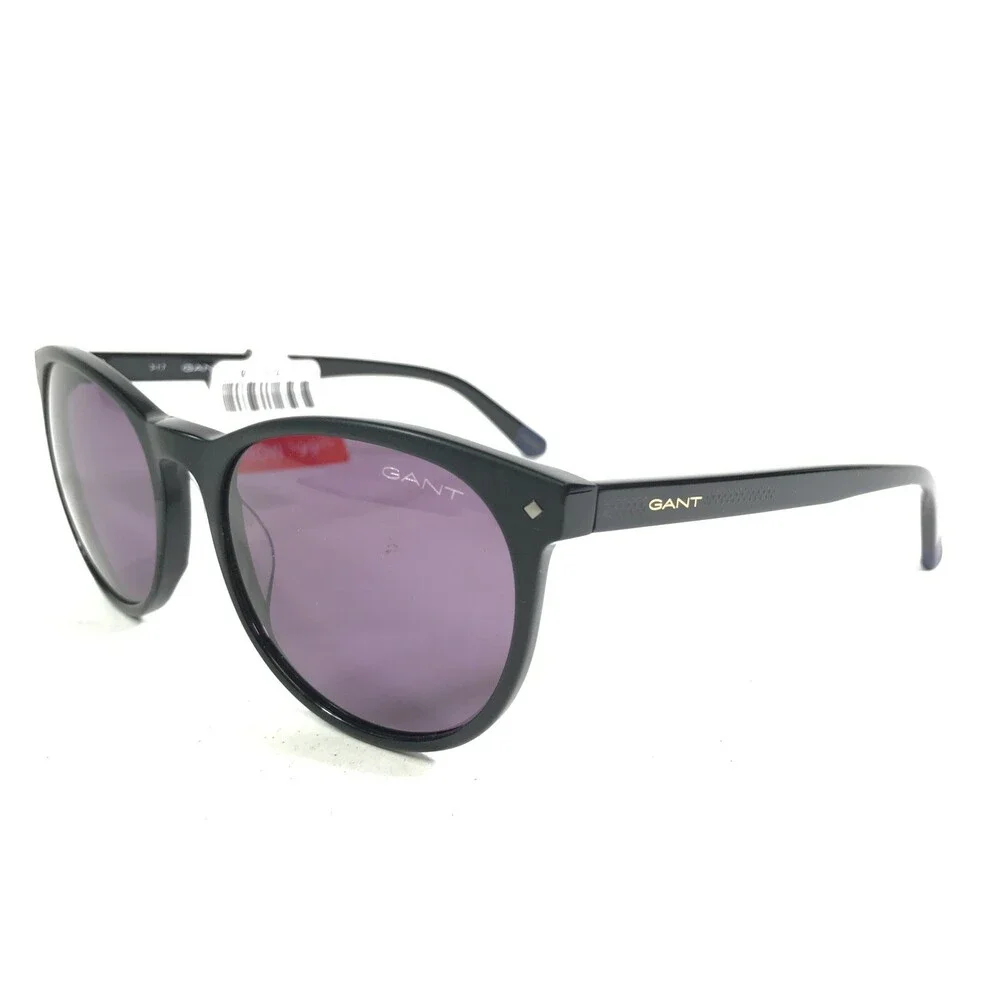 Gant Sunglasses GA7092 01A Black Round Frames with Purple Lenses 55-18-145